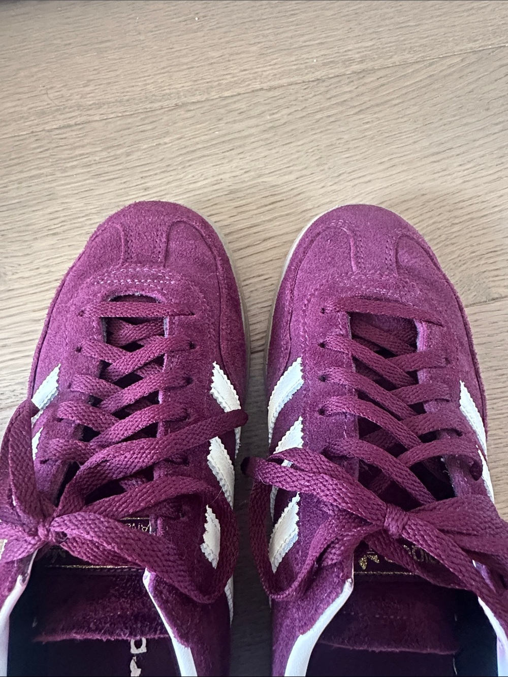 adidas Spezial Burgundy Suede Sneakers with White Stripes and Gum Sole - Picture 7 of 7